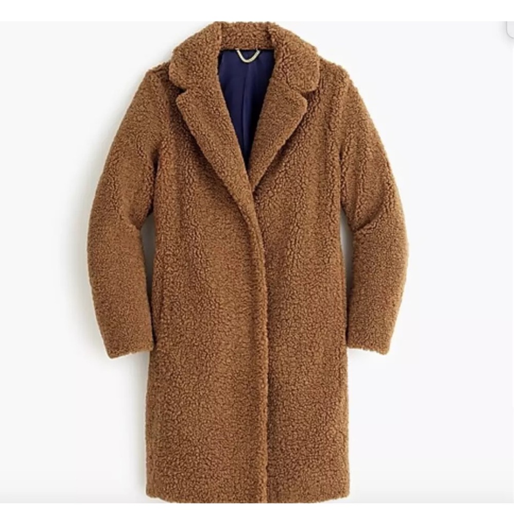 JCrew Teddy Coat in Chestnut Size Med